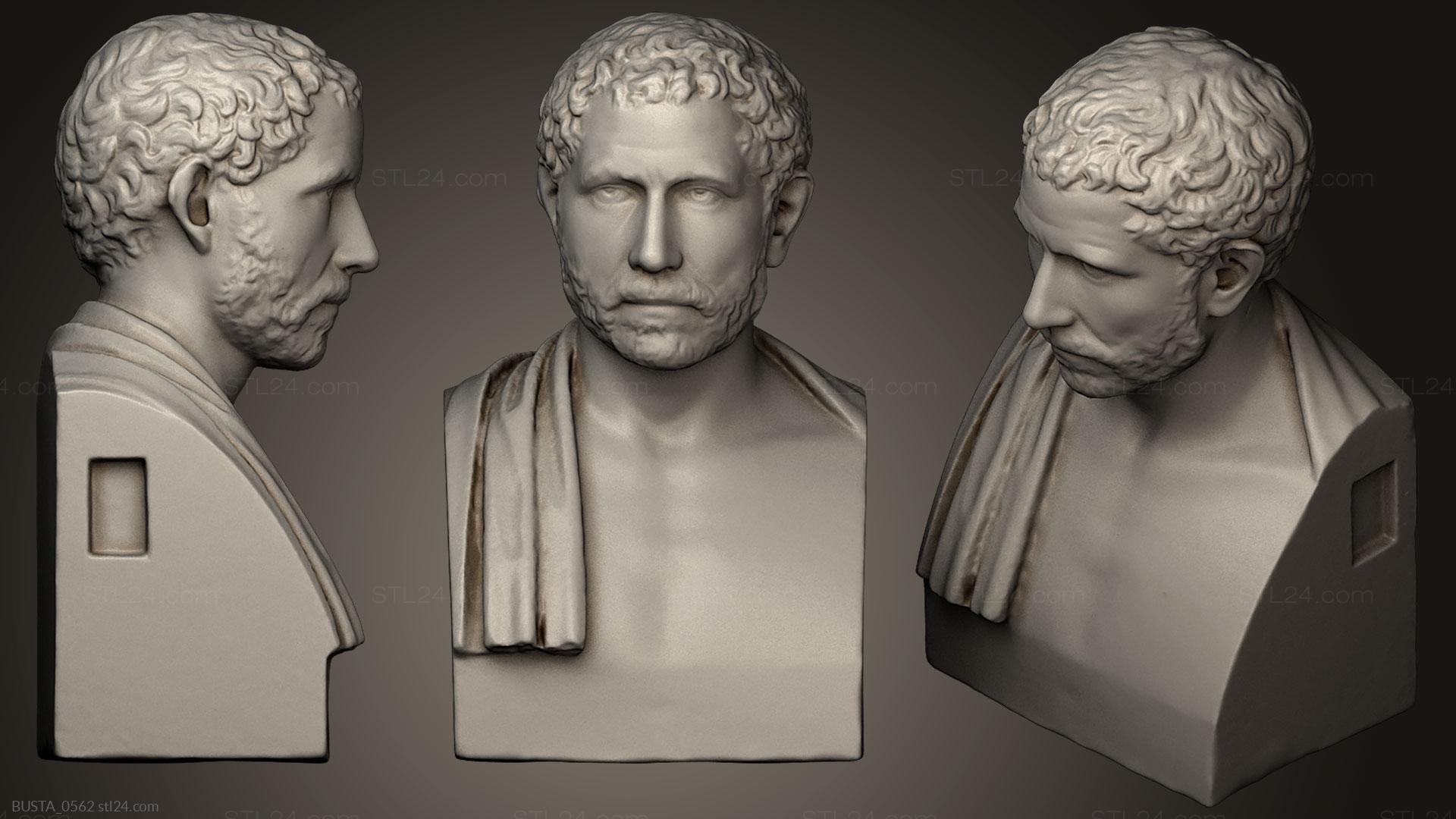 Бюсты и головы античные и исторические (Неизвестный Мужчина 33, BUSTA_0562) 3D модель для ЧПУ станка